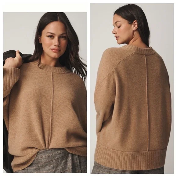 NWT Anthropologie The Chandler Cashmere Crew-Neck Relaxed Pullover Sweater XL - Picture 3 of 16